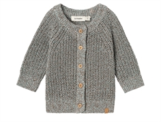 Lil Atelier sky gray strikcardigan bomuld